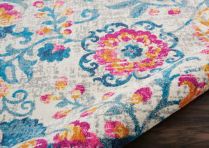 Homeroots 5' X 7' Ivory Floral Dhurrie Area Rug  Polypropylene 385488