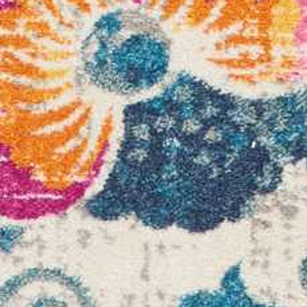 Homeroots 8' X 10' Ivory Floral Dhurrie Area Rug  Polypropylene 385490