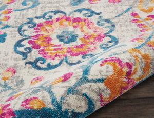 Homeroots 8' X 10' Ivory Floral Dhurrie Area Rug  Polypropylene 385490