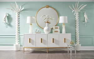 Chelsea House Raffia Two-Box Set With Removable Lids, White Raffia & Gold-Leaf Hardware For Chic Storage Decor 385491