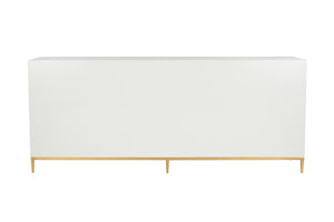 Chelsea House Branch Cabinet With Sculptural Gold Branch Pulls — Shayla Copas White Wood Buffet For Luxe Storage 385493