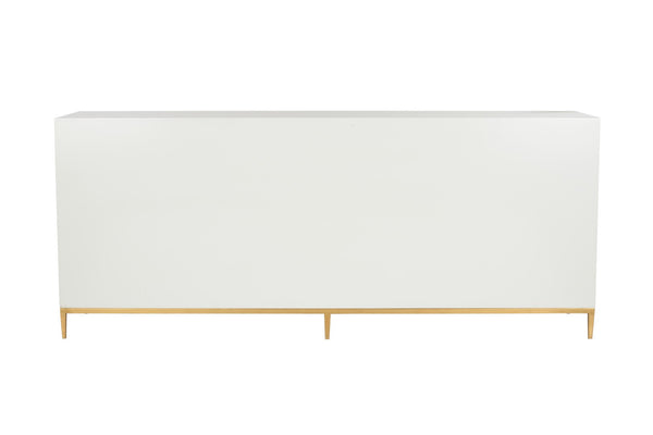 Chelsea House Branch Cabinet With Sculptural Gold Branch Pulls — Shayla Copas White Wood Buffet For Luxe Storage 385493