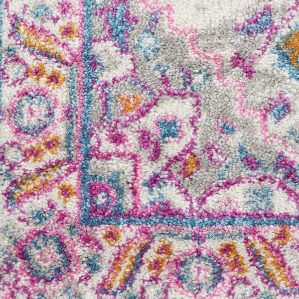 Homeroots 10' Pink And Gray Power Loom Runner Rug  Polypropylene 385493