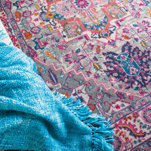 Homeroots 4' X 6' Pink And Gray Power Loom Area Rug  Polypropylene 385495