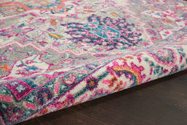 Homeroots 4' X 6' Pink And Gray Power Loom Area Rug  Polypropylene 385495