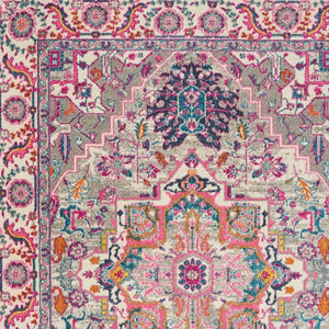 Homeroots 4' X 6' Pink And Gray Power Loom Area Rug  Polypropylene 385495