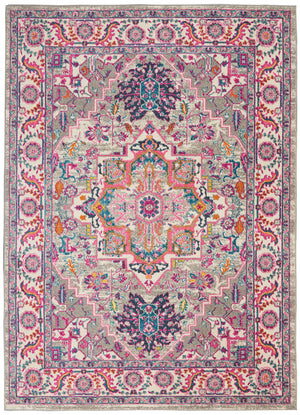 Homeroots 4' X 6' Pink And Gray Power Loom Area Rug  Polypropylene 385495