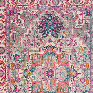 Homeroots 5' X 7' Pink And Gray Power Loom Area Rug  Polypropylene 385496