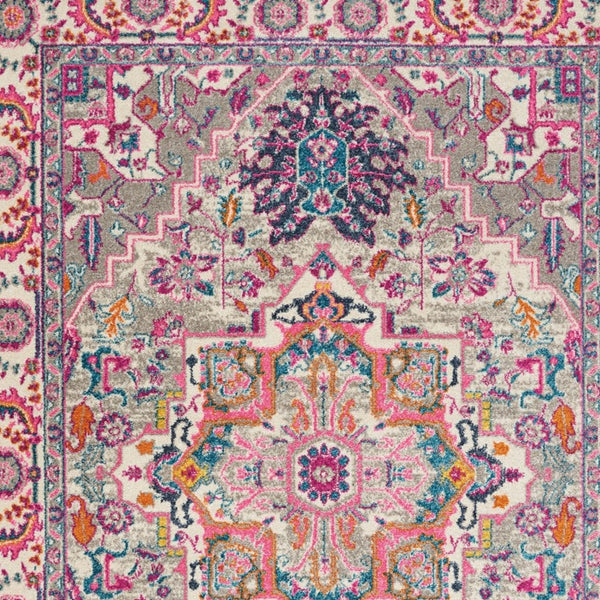 Homeroots 5' X 7' Pink And Gray Power Loom Area Rug  Polypropylene 385496