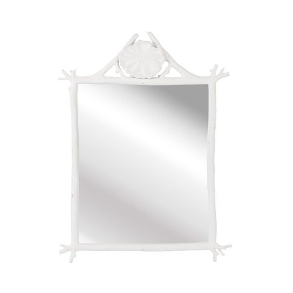 Chelsea House Grotto Mirror By Kristi Nelson — 48.5" Vertical Faux Bois White Frame, Full-Length Coastal Elegance 385500