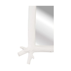 Chelsea House Grotto Mirror By Kristi Nelson — 48.5" Vertical Faux Bois White Frame, Full-Length Coastal Elegance 385500