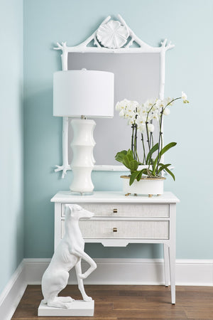 Chelsea House Grotto Mirror By Kristi Nelson — 48.5" Vertical Faux Bois White Frame, Full-Length Coastal Elegance 385500