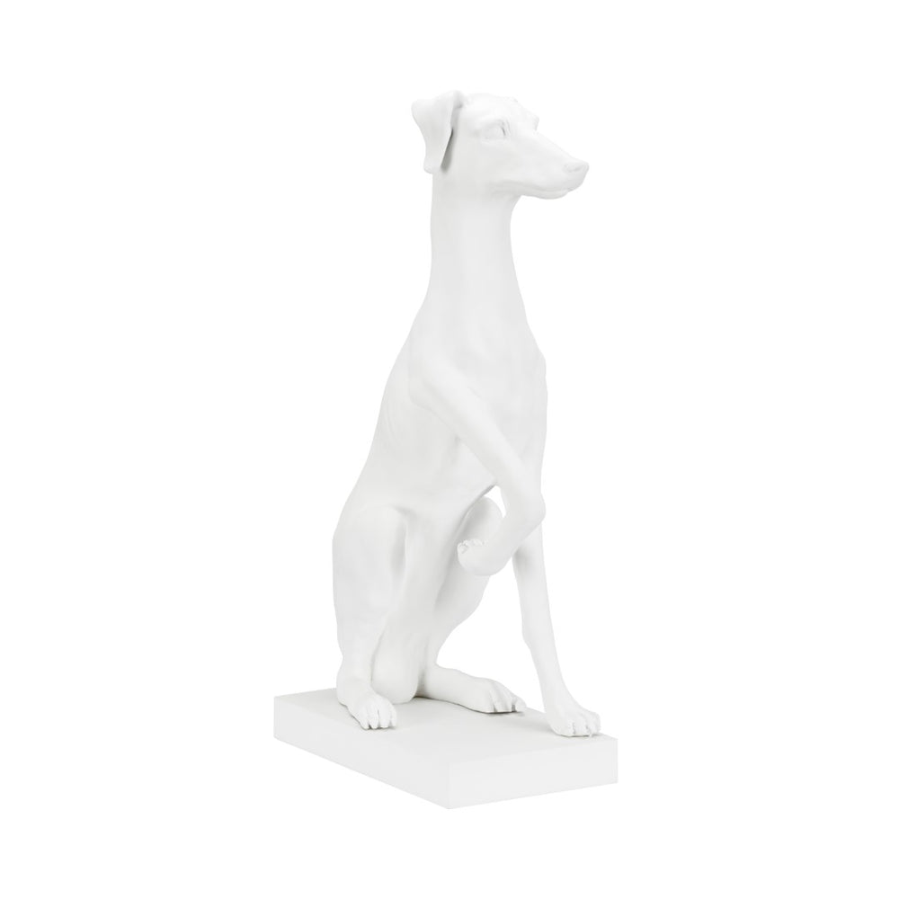 Chelsea House Greyhound Claire Bell Matte White Sculpture — 27.5" Tall Contemporary Mantel Accent With Base 385520