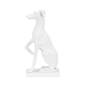 Chelsea House Greyhound Claire Bell Matte White Sculpture — 27.5" Tall Contemporary Mantel Accent With Base 385520