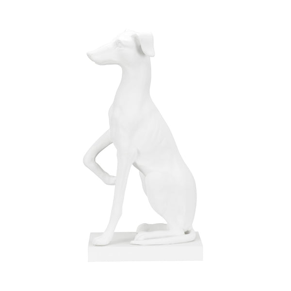 Chelsea House Greyhound Claire Bell Matte White Sculpture — 27.5" Tall Contemporary Mantel Accent With Base 385520