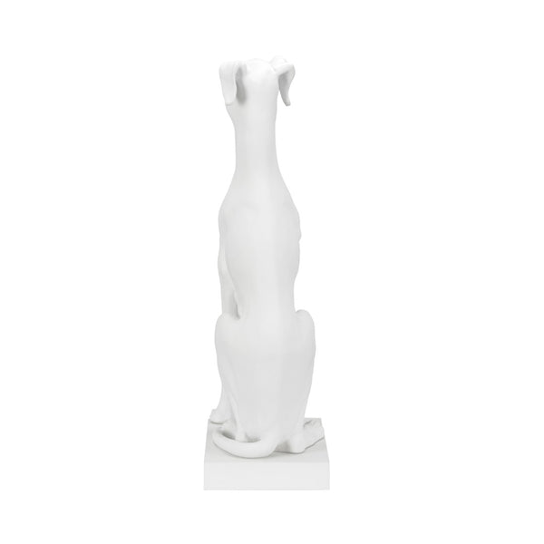 Chelsea House Greyhound Claire Bell Matte White Sculpture — 27.5" Tall Contemporary Mantel Accent With Base 385520