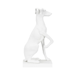 Chelsea House Greyhound Claire Bell Matte White Sculpture — 27.5" Tall Contemporary Mantel Accent With Base 385520