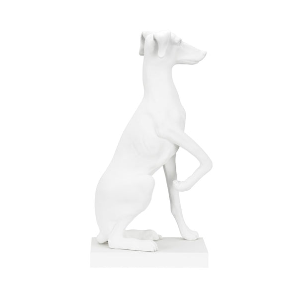 Chelsea House Greyhound Claire Bell Matte White Sculpture — 27.5" Tall Contemporary Mantel Accent With Base 385520