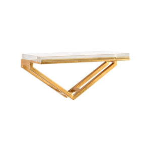 Chelsea House Lila Satin Gold Wall Bracket With Clear Acrylic Shelf — Compact 12" Modern Display By Shayla Copas 385530