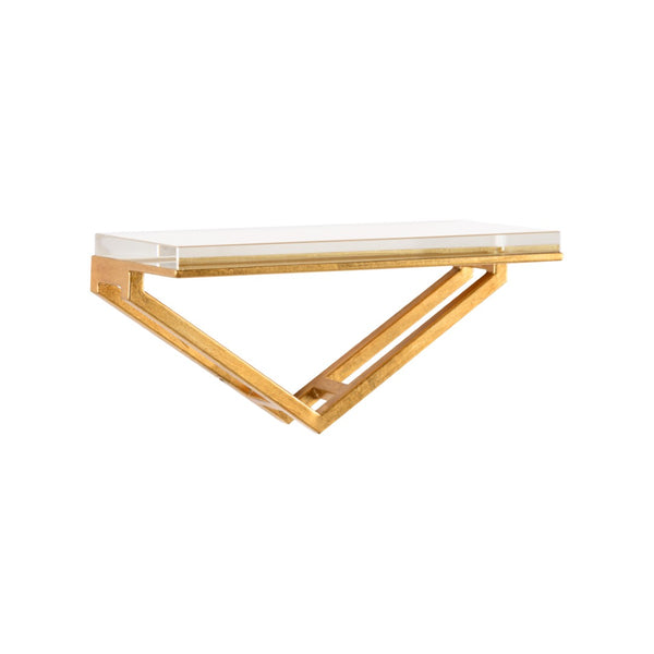 Chelsea House Lila Satin Gold Wall Bracket With Clear Acrylic Shelf — Compact 12" Modern Display By Shayla Copas 385530