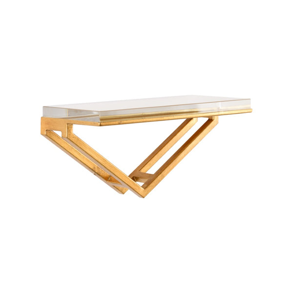 Chelsea House Lila Satin Gold Wall Bracket With Clear Acrylic Shelf — Compact 12" Modern Display By Shayla Copas 385530