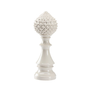 Chelsea House Artichoke Ceramic Finial Gray By Bill Cain — 12.5" Sculptural French-Style Pedestal Accent For Mantel 385533
