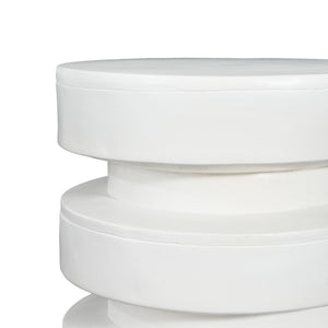 English Elm Modern Mgo Three Tier Round Accent Table Weather Resistant Patio and Living Room Decor White N770P359379W