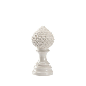 Chelsea House Artichoke Ceramic Finial In Soft Gray Glaze — 9.5" Sculptural Pedestal Accent For Mantels, Shelves 385536
