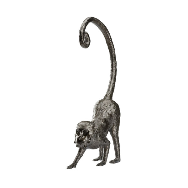 Chelsea House Standing Monkey Gunmetal Metal Sculpture 31" Tall — Slim Vertical Accent For Modern, Industrial Decor 385541