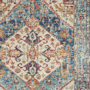 Homeroots 4' X 6' Blue And Ivory Power Loom Area Rug  Polypropylene 385548