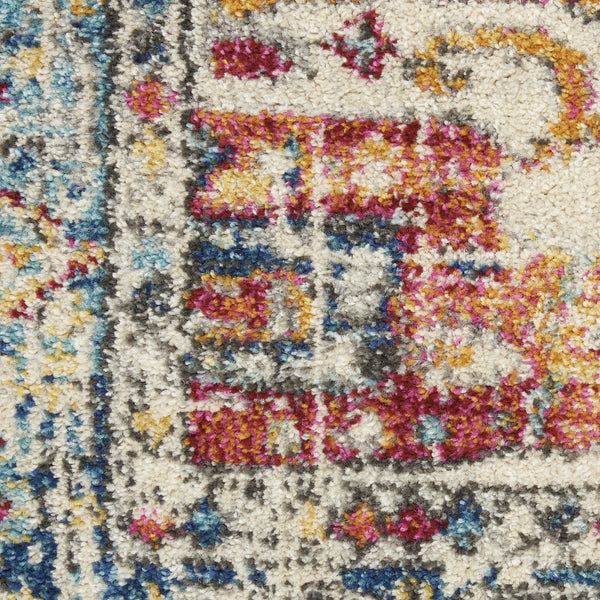 Homeroots 5' X 7' Blue And Ivory Power Loom Area Rug  Polypropylene 385550