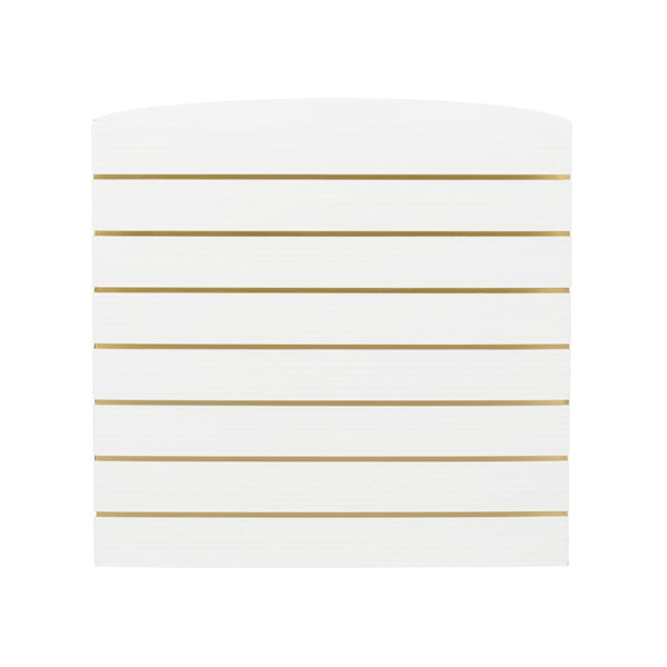 Chelsea House Luna Sculptural Console Table With White Lacquered Woven Panels And Antique Brass Banding, 36"W 385551