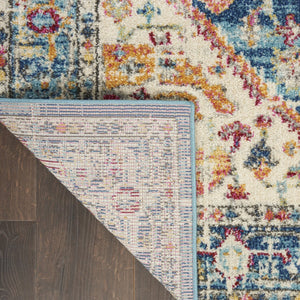 HomeRoots 5' Elegant Ivory and Blue Oriental Distressed Area Rug – Timeless Style for Any Room Décor 7?x10? 385552