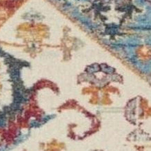HomeRoots 5' Elegant Ivory and Blue Oriental Distressed Area Rug – Timeless Style for Any Room Décor 7?x10? 385552