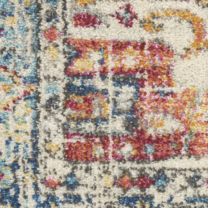 HomeRoots 5' Elegant Ivory and Blue Oriental Distressed Area Rug – Timeless Style for Any Room Décor 8?x10? 385553