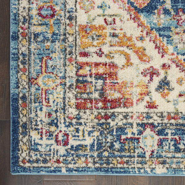 Homeroots 8' X 10' Blue And Ivory Power Loom Area Rug  Polypropylene 385553