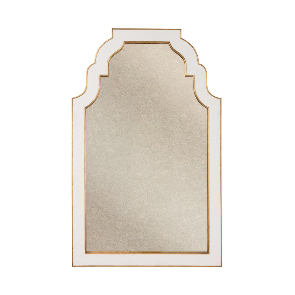 Chelsea House Radison Antique White Full-Length Mirror With Gold Leaf Edge, 66" X 42" Vintage Designer Statement 385555
