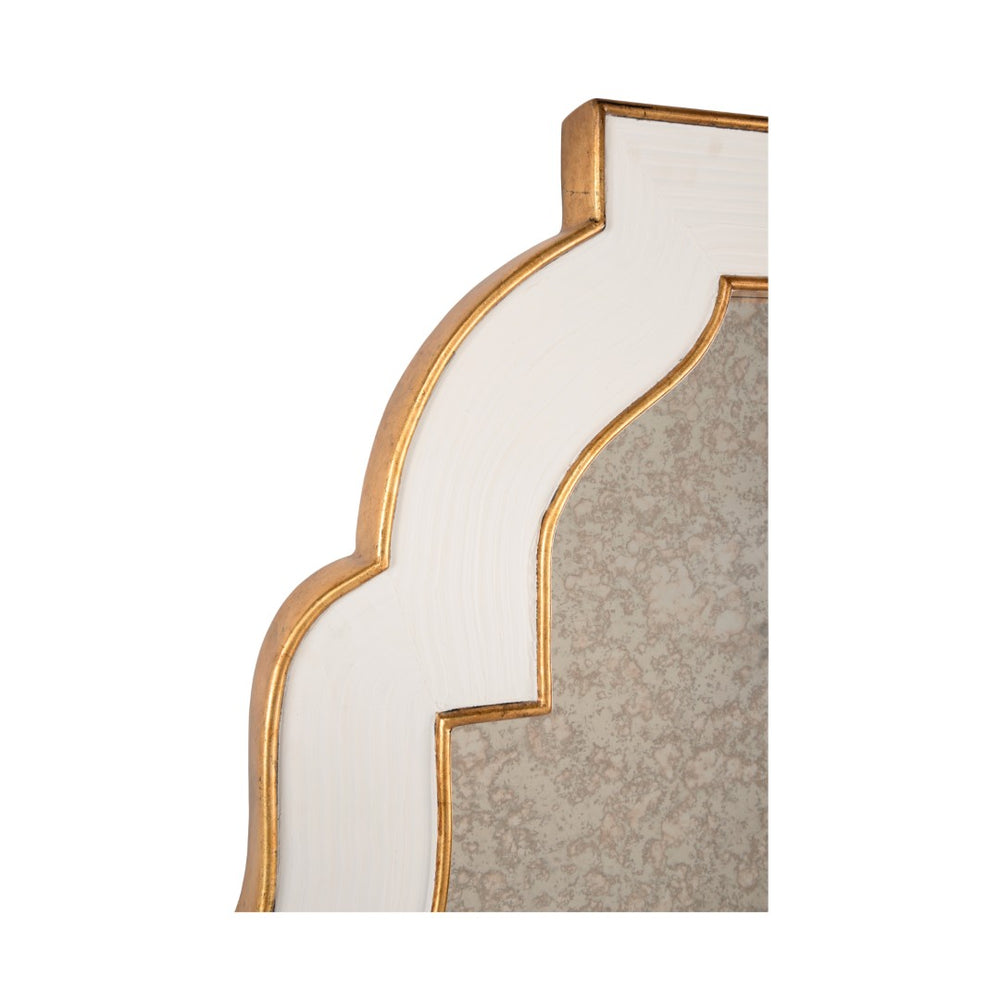 Chelsea House Radison Antique White Full-Length Mirror With Gold Leaf Edge, 66" X 42" Vintage Designer Statement 385555