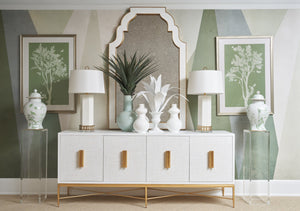 Chelsea House Radison Antique White Full-Length Mirror With Gold Leaf Edge, 66" X 42" Vintage Designer Statement 385555