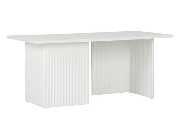 Chelsea House Wimbledon High-Gloss Cocktail Table By Elizabeth Wicker — Gloss White Lacquer, Reeded Fluting, 44" Wide 385556