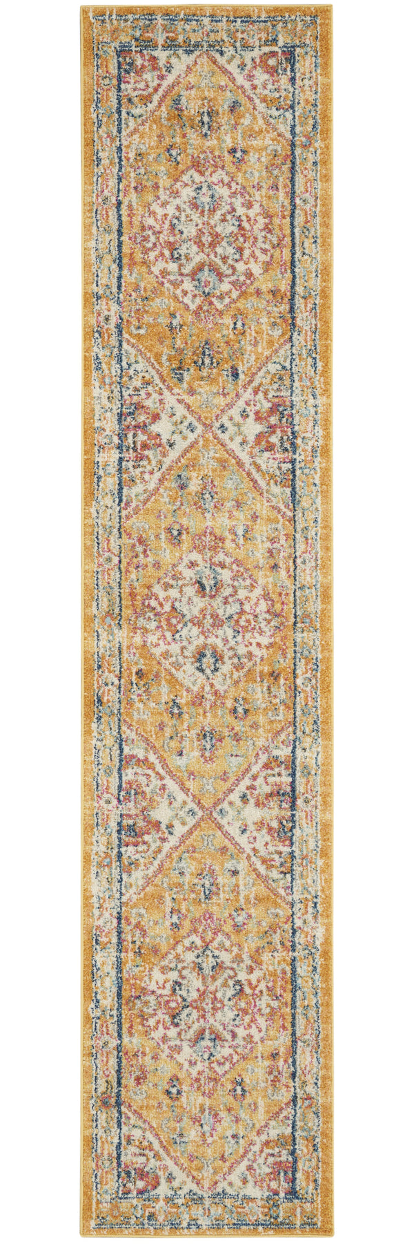 Homeroots 10' Yellow And Ivory Dhurrie Runner Rug  Polypropylene 385560