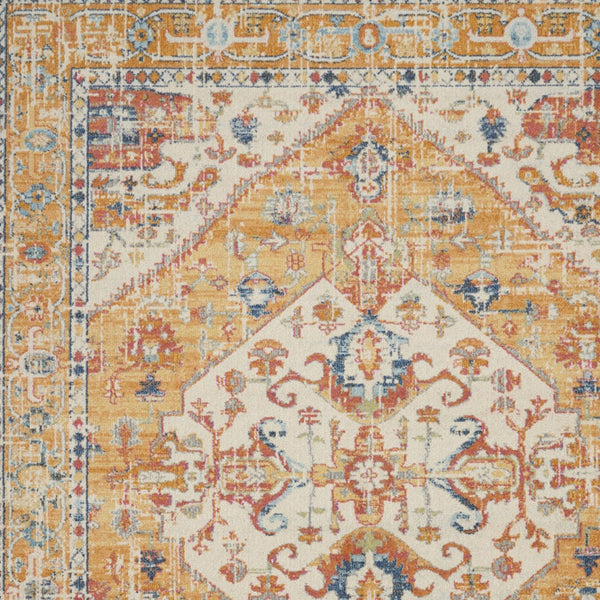 Homeroots 7' X 10' Yellow And Ivory Dhurrie Area Rug  Polypropylene 385566