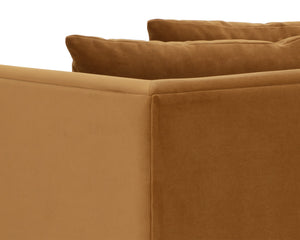 Sunpan Kira Sofa - Modern Elegance with Soft Geometric Lines, Durable Performance Fabric, Handcrafted Comfort Meg Gold