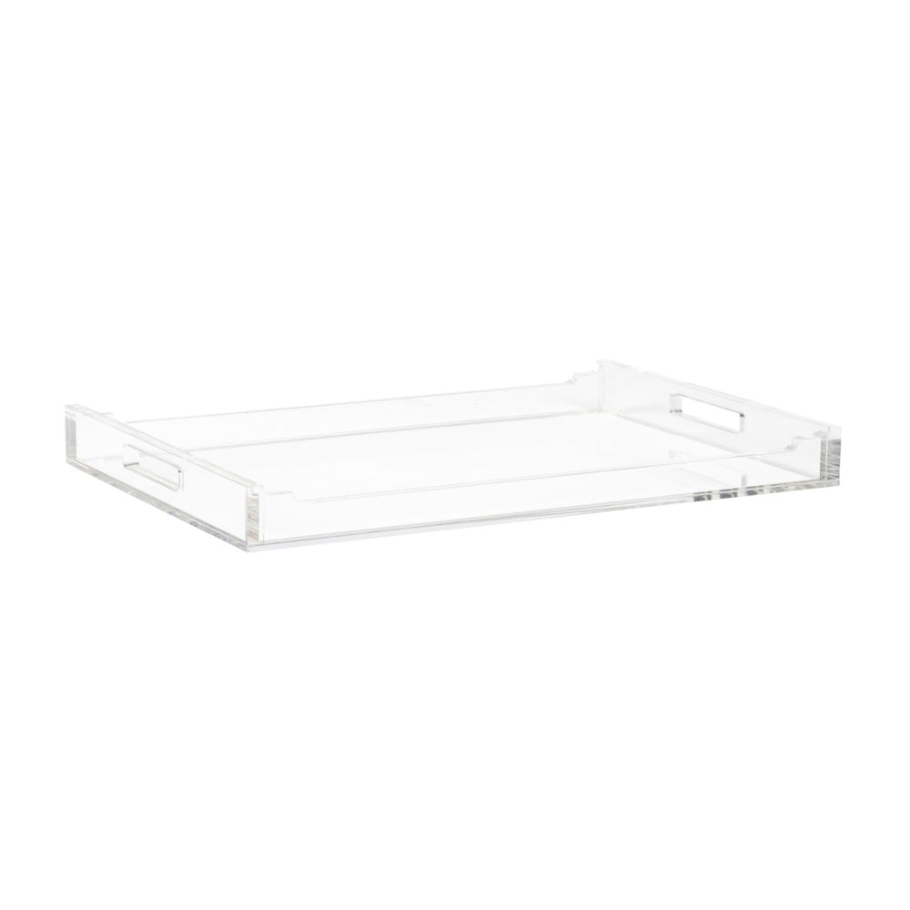 Chelsea House Hanson Lucite Butler Tray With Chippendale Trim — 30"X20" Clear Serving Tray By Jamie Merida 385572
