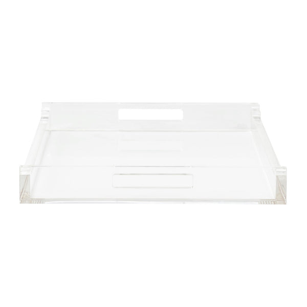 Chelsea House Hanson Lucite Butler Tray With Chippendale Trim — 30"X20" Clear Serving Tray By Jamie Merida 385572