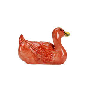 Chelsea House Duck Ceramic Orange Figurine — Glossy High-Gloss Accent Duck For Shelves, Mantels, Tables, Gifts 385579