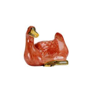 Chelsea House Duck Vibrant Orange Ceramic Accent Figurine - 5" H Glossy Modern Duck Sculpture For Shelves, Mantels, Tablescape Decor 385580