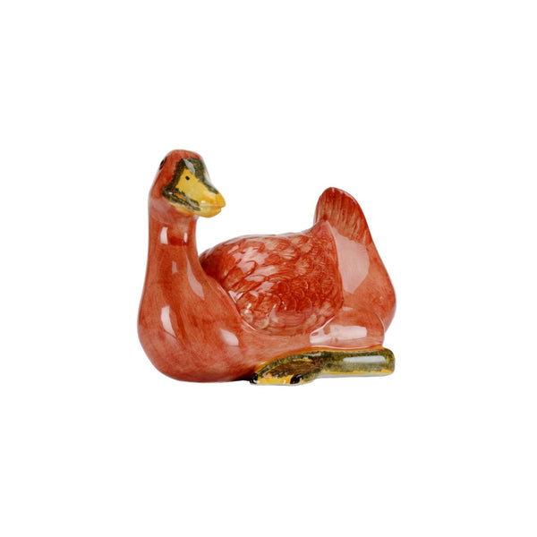 Chelsea House Duck Vibrant Orange Ceramic Accent Figurine - 5" H Glossy Modern Duck Sculpture For Shelves, Mantels, Tablescape Decor 385580