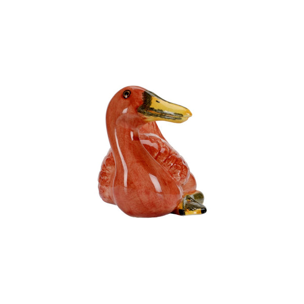 Chelsea House Duck Vibrant Orange Ceramic Accent Figurine - 5" H Glossy Modern Duck Sculpture For Shelves, Mantels, Tablescape Decor 385580