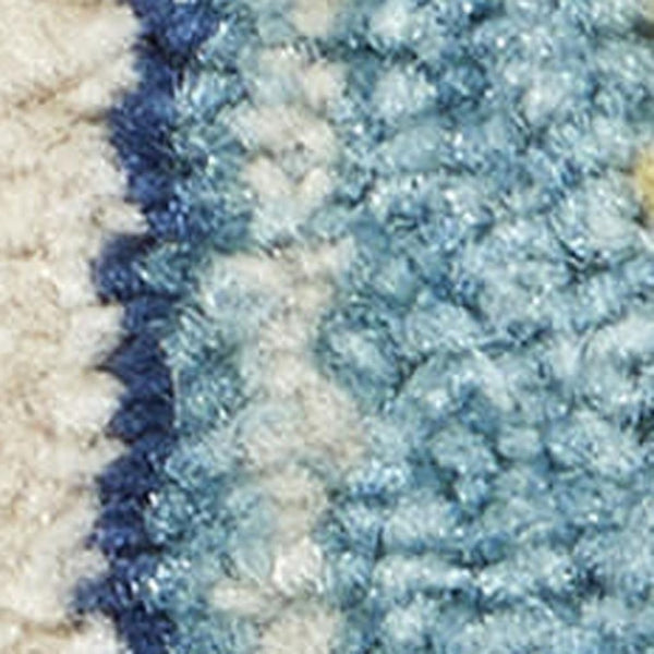 HomeRoots 5' Transform Your Space with This Elegant Ivory and Blue Distressed Oriental Area Rug for Any Room 5?x7? 385581